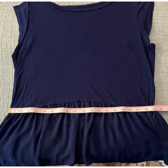 Navy Blue Summer top by Loft - Picture 5 of 6